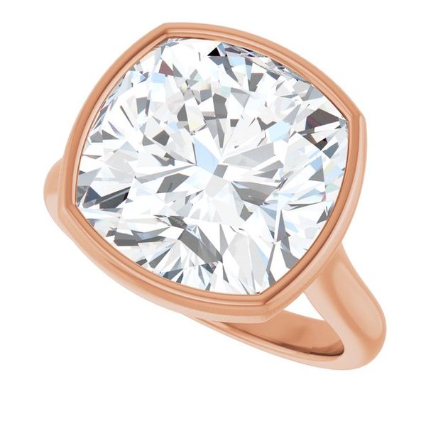 Bezel-Set Accented Engagement Ring Image 5 The Jewelry Source El Segundo, CA