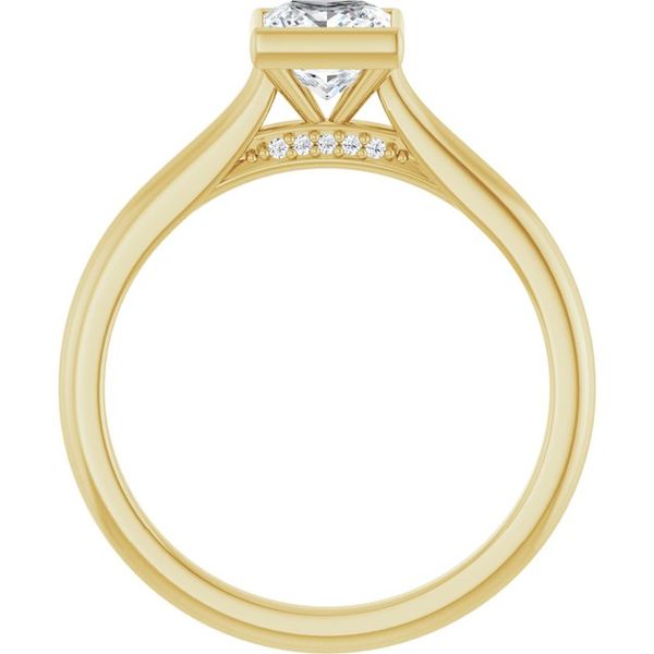 Bezel-Set Accented Engagement Ring Image 2 The Jewelry Source El Segundo, CA