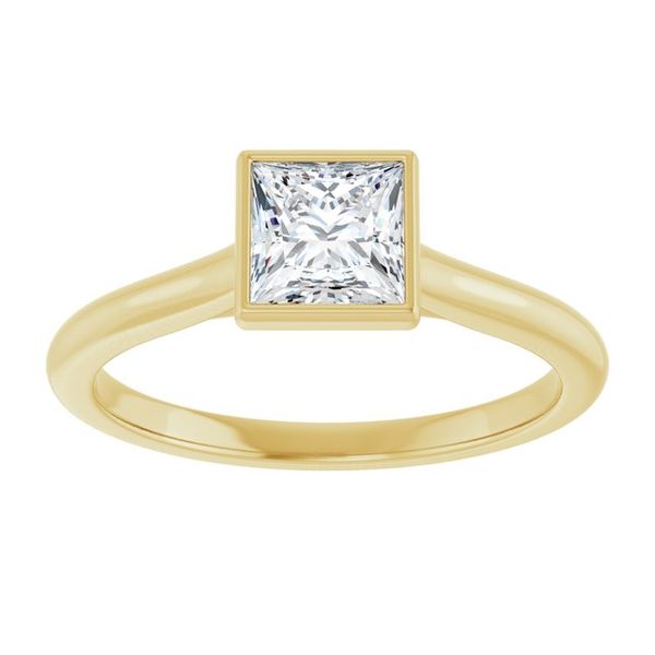 Bezel-Set Accented Engagement Ring Image 3 The Jewelry Source El Segundo, CA