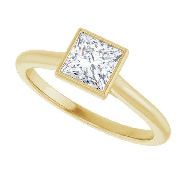 Bezel-Set Accented Engagement Ring Image 5 The Jewelry Source El Segundo, CA