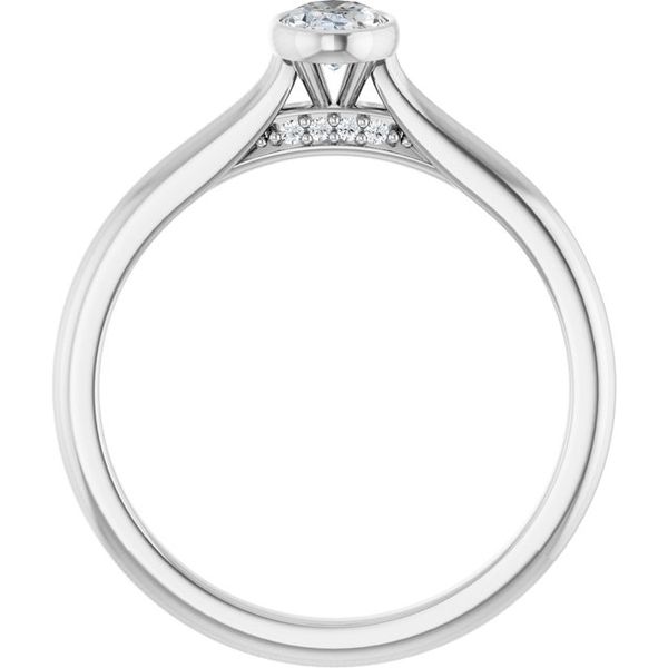 Bezel-Set Accented Engagement Ring Image 2 Brynn Marr Jewelers Jacksonville, NC