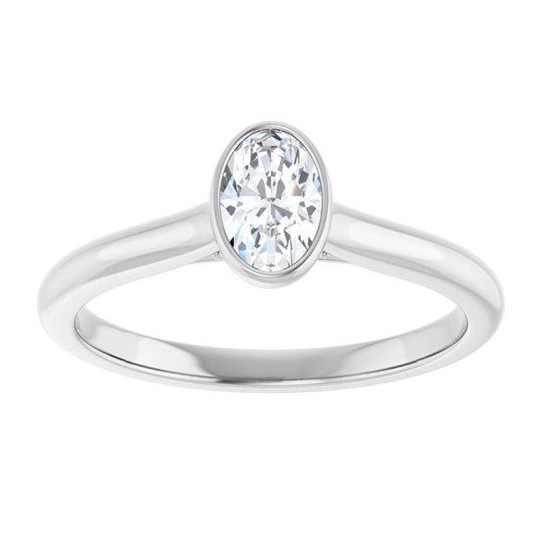 Bezel-Set Accented Engagement Ring Image 3 Brynn Marr Jewelers Jacksonville, NC