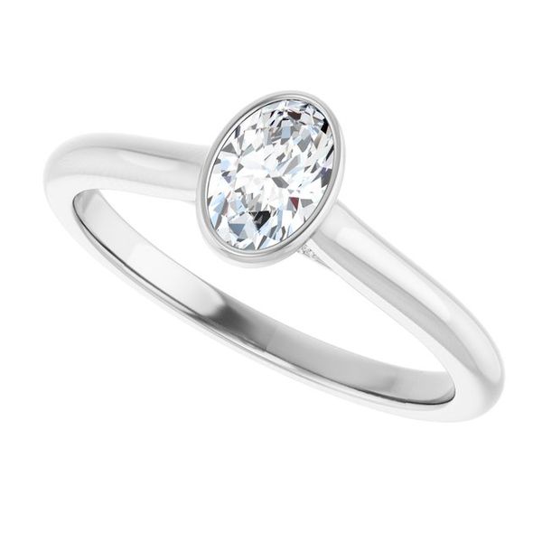 Bezel-Set Accented Engagement Ring Image 5 Brynn Marr Jewelers Jacksonville, NC