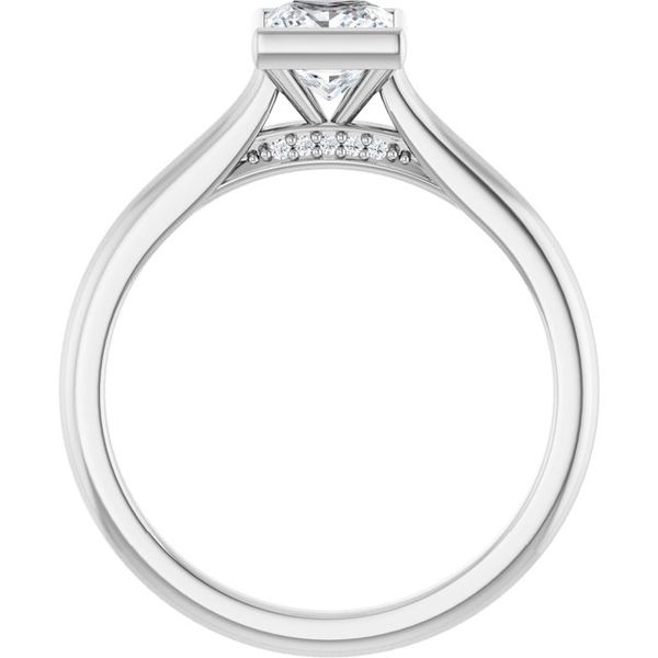 Bezel-Set Accented Engagement Ring Image 2 The Jewelry Source El Segundo, CA