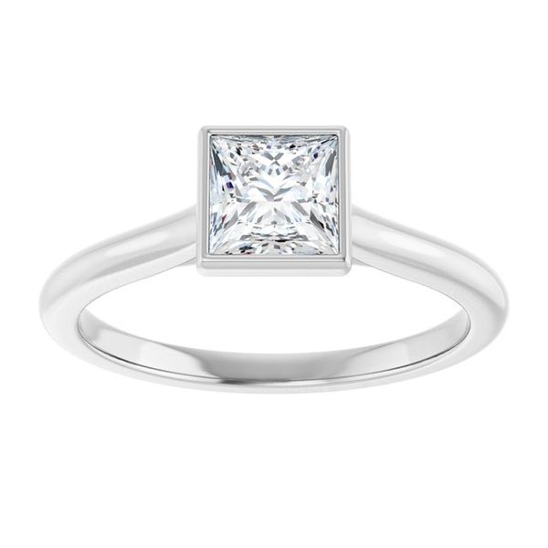 Bezel-Set Accented Engagement Ring Image 3 The Jewelry Source El Segundo, CA