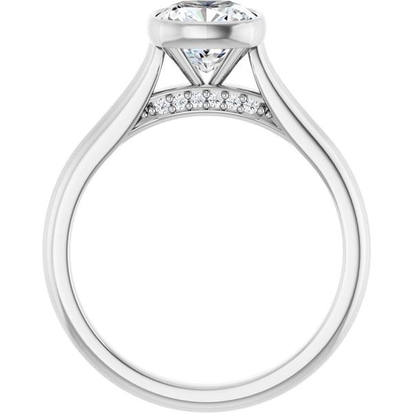 Bezel-Set Accented Engagement Ring Image 2 The Jewelry Source El Segundo, CA
