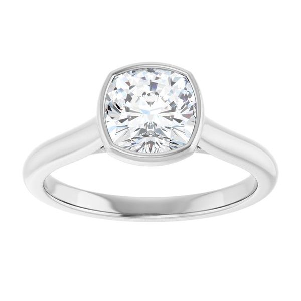Bezel-Set Accented Engagement Ring Image 3 The Jewelry Source El Segundo, CA