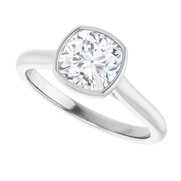 Bezel-Set Accented Engagement Ring Image 5 The Jewelry Source El Segundo, CA