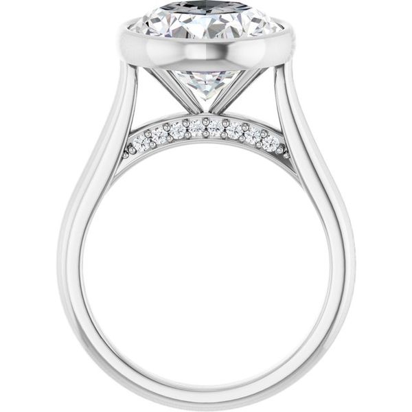Bezel-Set Accented Engagement Ring Image 2 Berilian Jewelers Folsom, CA