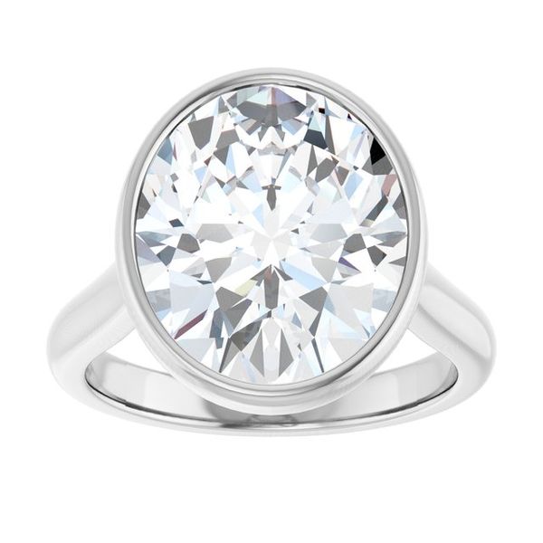 Bezel-Set Accented Engagement Ring Image 3 Berilian Jewelers Folsom, CA