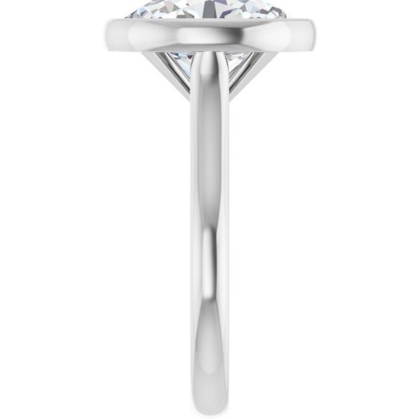 Bezel-Set Accented Engagement Ring Image 4 Berilian Jewelers Folsom, CA
