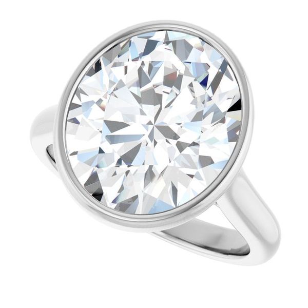 Bezel-Set Accented Engagement Ring Image 5 Berilian Jewelers Folsom, CA
