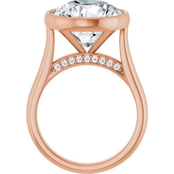 Bezel-Set Accented Engagement Ring Image 2 Berilian Jewelers Folsom, CA