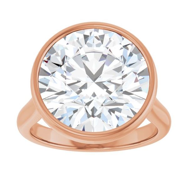 Bezel-Set Accented Engagement Ring Image 3 Berilian Jewelers Folsom, CA