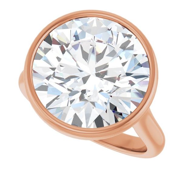 Bezel-Set Accented Engagement Ring Image 5 Berilian Jewelers Folsom, CA