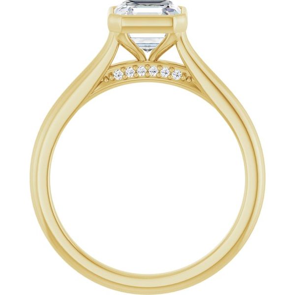 Bezel-Set Accented Engagement Ring Image 2 Adler's Diamonds Saint Louis, MO
