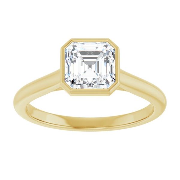 Bezel-Set Accented Engagement Ring Image 3 Adler's Diamonds Saint Louis, MO