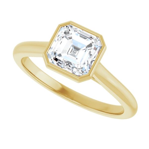 Bezel-Set Accented Engagement Ring Image 5 Adler's Diamonds Saint Louis, MO