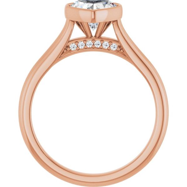 Bezel-Set Accented Engagement Ring Image 2 The Jewelry Source El Segundo, CA