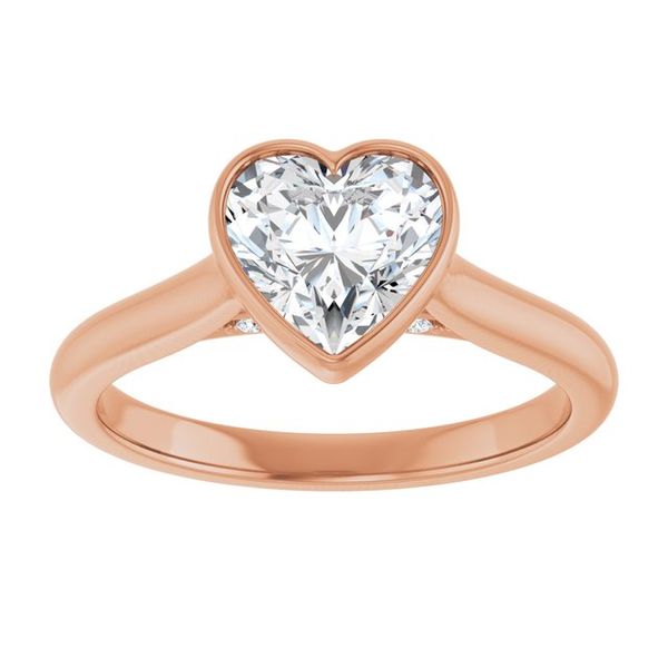 Bezel-Set Accented Engagement Ring Image 3 The Jewelry Source El Segundo, CA
