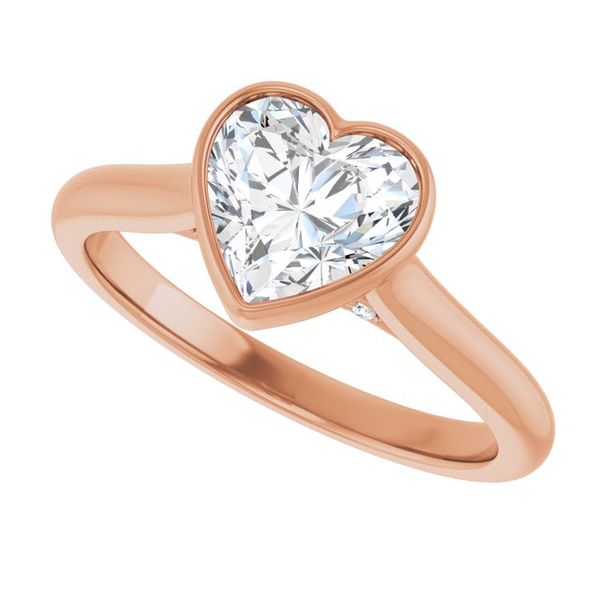 Bezel-Set Accented Engagement Ring Image 5 The Jewelry Source El Segundo, CA
