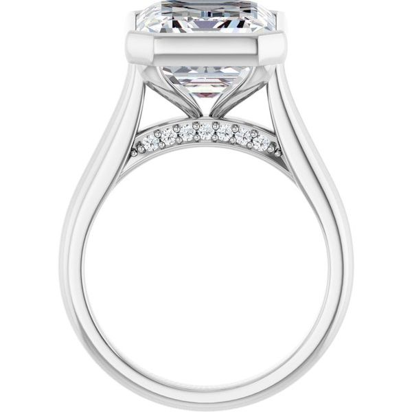 Bezel-Set Accented Engagement Ring Image 2 Adler's Diamonds Saint Louis, MO