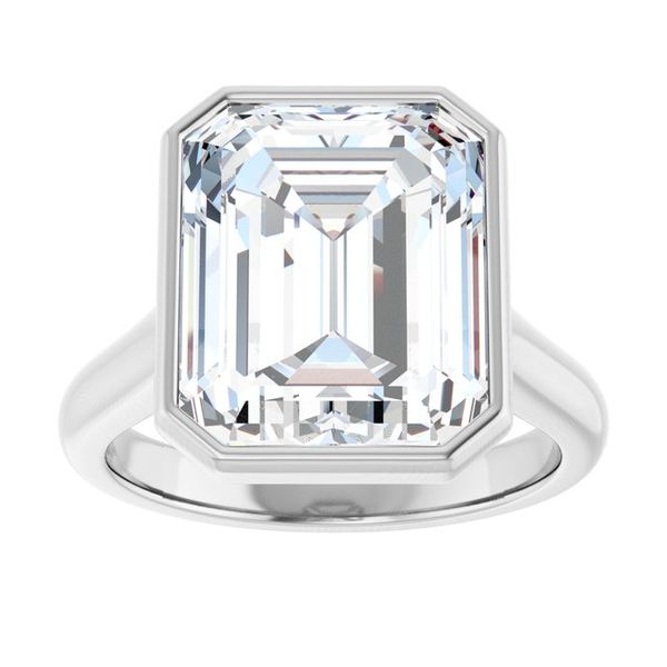 Bezel-Set Accented Engagement Ring Image 3 Adler's Diamonds Saint Louis, MO
