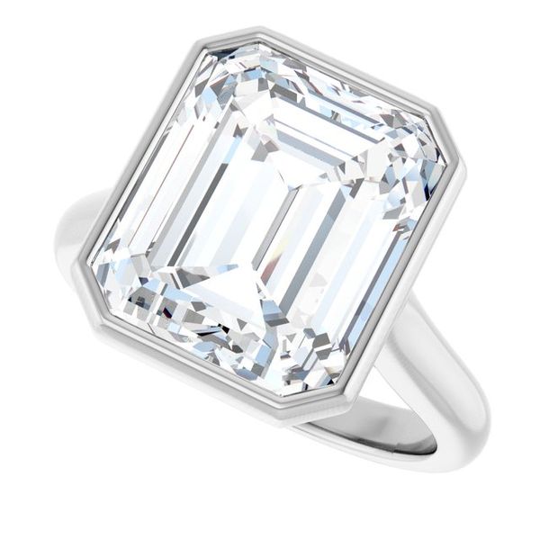 Bezel-Set Accented Engagement Ring Image 5 Adler's Diamonds Saint Louis, MO