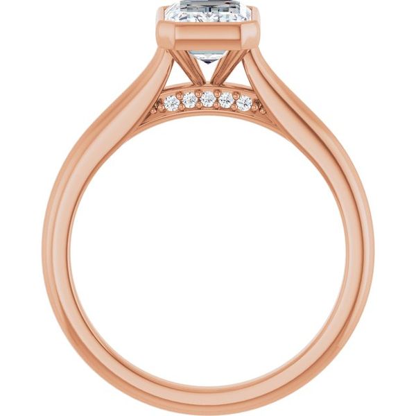 Bezel-Set Accented Engagement Ring Image 2 Harkleroad Diamonds & Fine Jewelers Savannah, GA