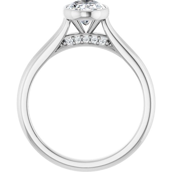 Bezel-Set Accented Engagement Ring Image 2 Berilian Jewelers Folsom, CA