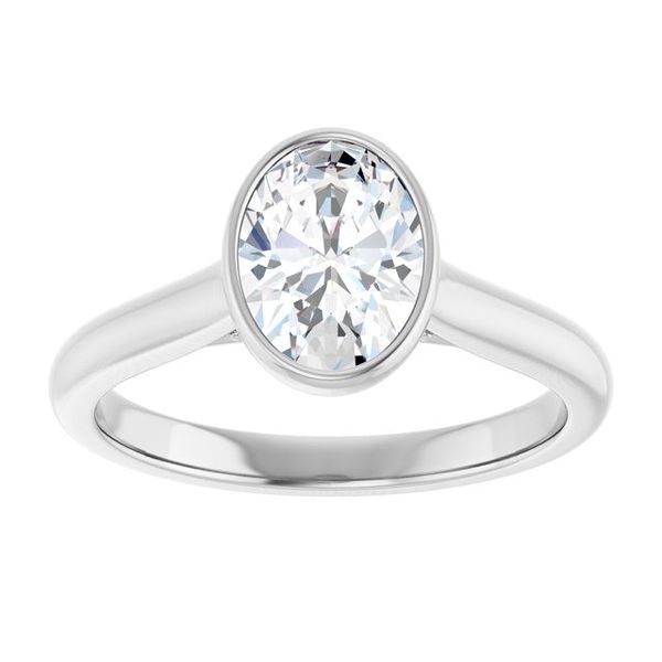 Bezel-Set Accented Engagement Ring Image 3 Berilian Jewelers Folsom, CA