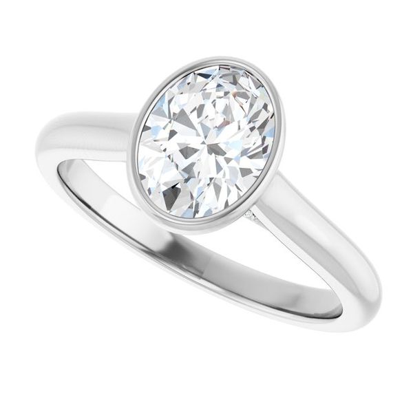 Bezel-Set Accented Engagement Ring Image 5 Berilian Jewelers Folsom, CA