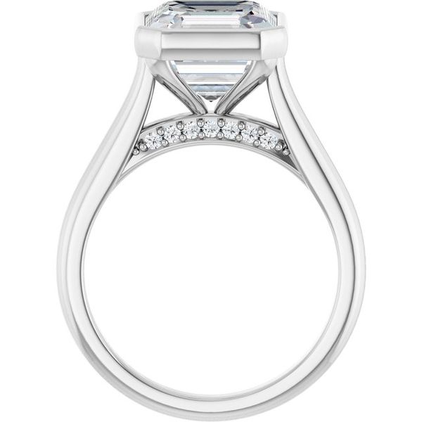 Bezel-Set Accented Engagement Ring Image 2 The Jewelry Source El Segundo, CA
