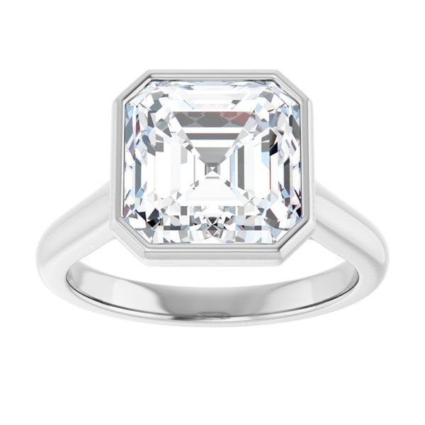 Bezel-Set Accented Engagement Ring Image 3 The Jewelry Source El Segundo, CA