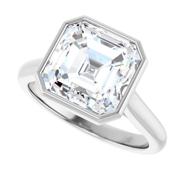 Bezel-Set Accented Engagement Ring Image 5 The Jewelry Source El Segundo, CA