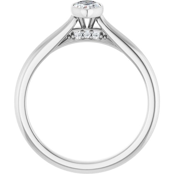 Bezel-Set Accented Engagement Ring Image 2 Adler's Diamonds Saint Louis, MO