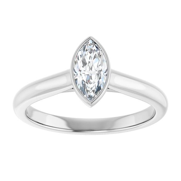 Bezel-Set Accented Engagement Ring Image 3 Adler's Diamonds Saint Louis, MO