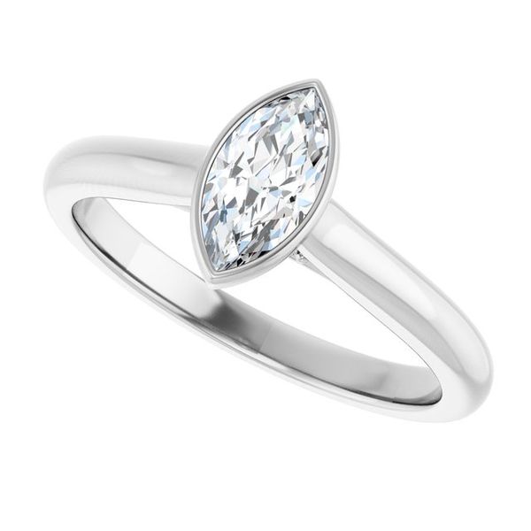 Bezel-Set Accented Engagement Ring Image 5 Adler's Diamonds Saint Louis, MO