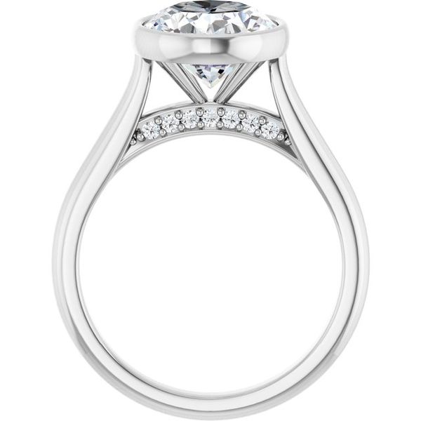 Bezel-Set Accented Engagement Ring Image 2 Berilian Jewelers Folsom, CA