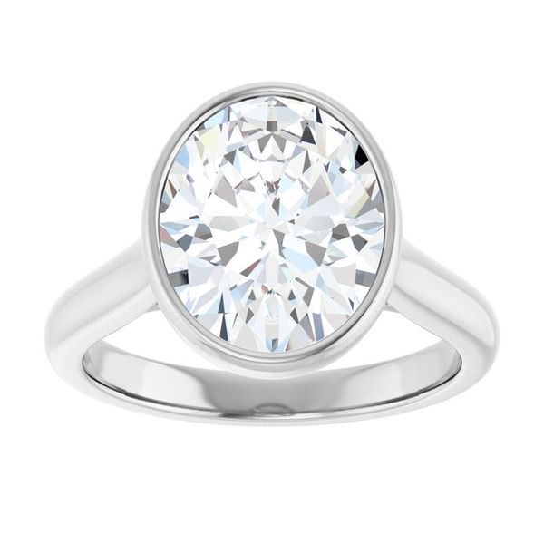 Bezel-Set Accented Engagement Ring Image 3 Berilian Jewelers Folsom, CA