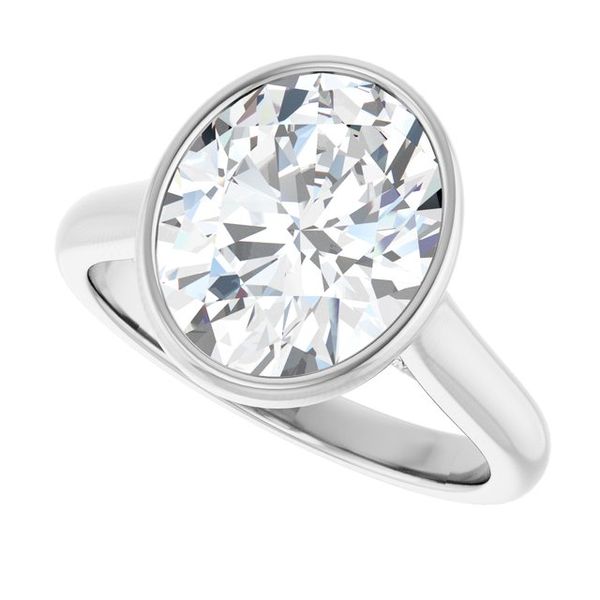 Bezel-Set Accented Engagement Ring Image 5 Berilian Jewelers Folsom, CA