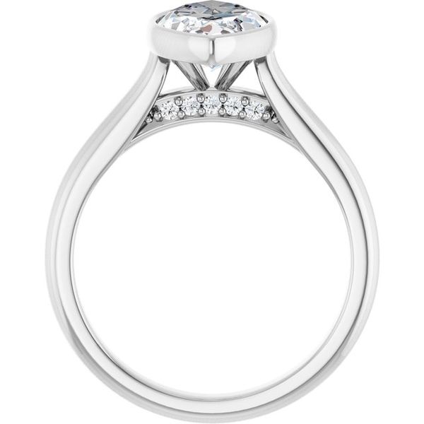 Bezel-Set Accented Engagement Ring Image 2 The Jewelry Source El Segundo, CA