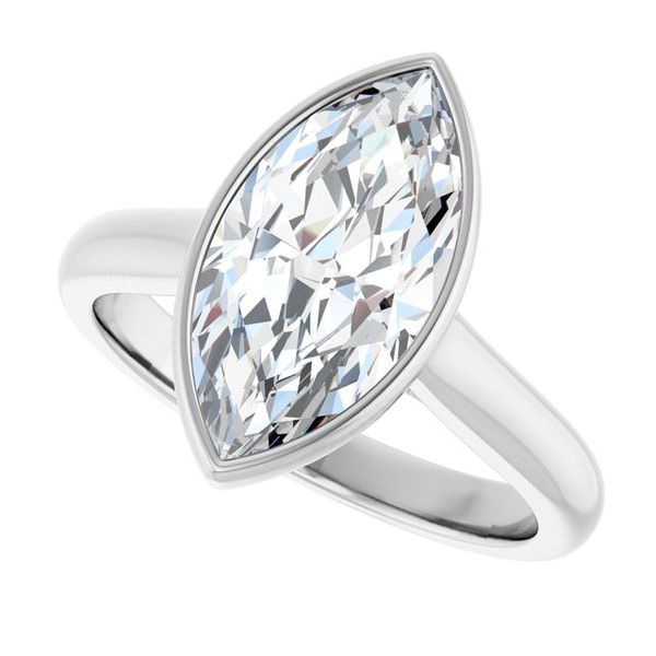 Bezel-Set Accented Engagement Ring Image 5 The Jewelry Source El Segundo, CA