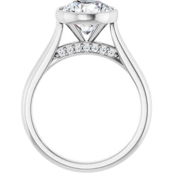 Bezel-Set Accented Engagement Ring Image 2 The Jewelry Source El Segundo, CA