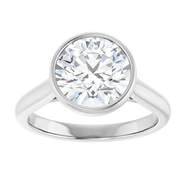 Bezel-Set Accented Engagement Ring Image 3 The Jewelry Source El Segundo, CA