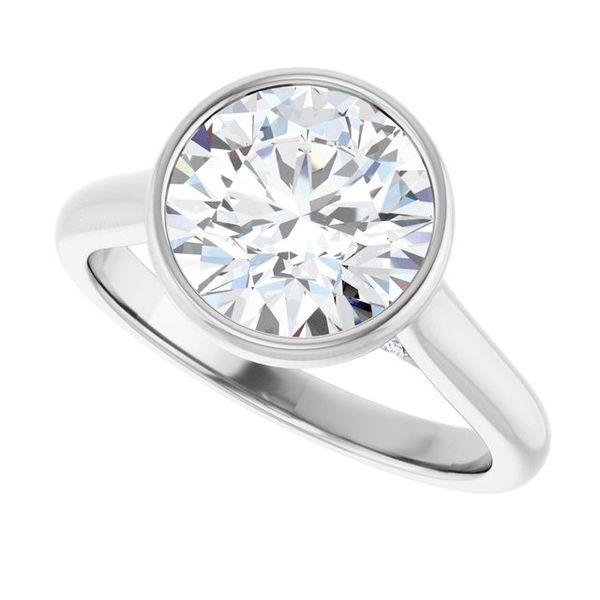 Bezel-Set Accented Engagement Ring Image 5 The Jewelry Source El Segundo, CA