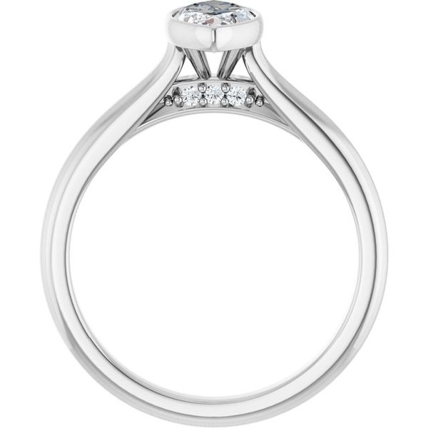 Bezel-Set Accented Engagement Ring Image 2 The Jewelry Source El Segundo, CA