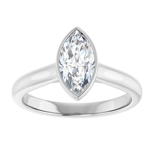 Bezel-Set Accented Engagement Ring Image 3 The Jewelry Source El Segundo, CA