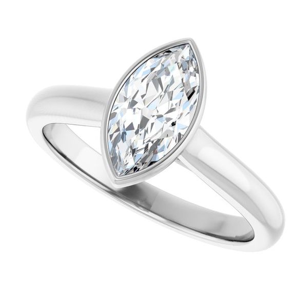 Bezel-Set Accented Engagement Ring Image 5 The Jewelry Source El Segundo, CA