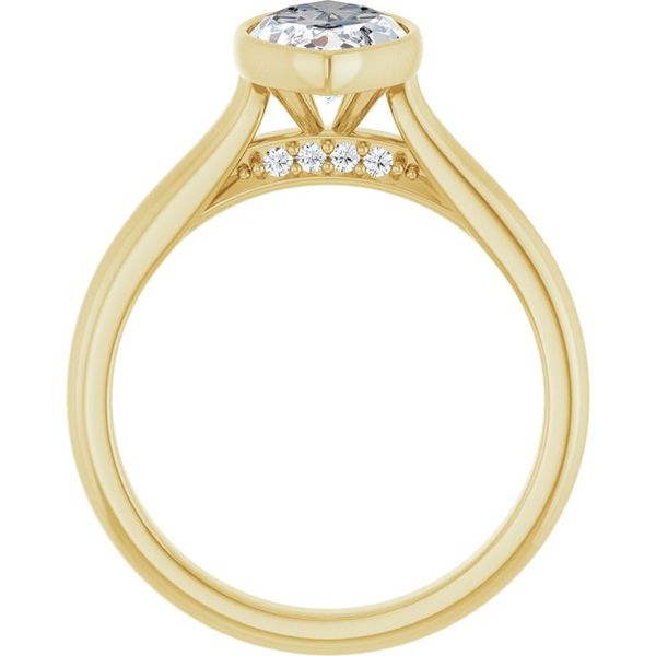 Bezel-Set Accented Engagement Ring Image 2 Berilian Jewelers Folsom, CA